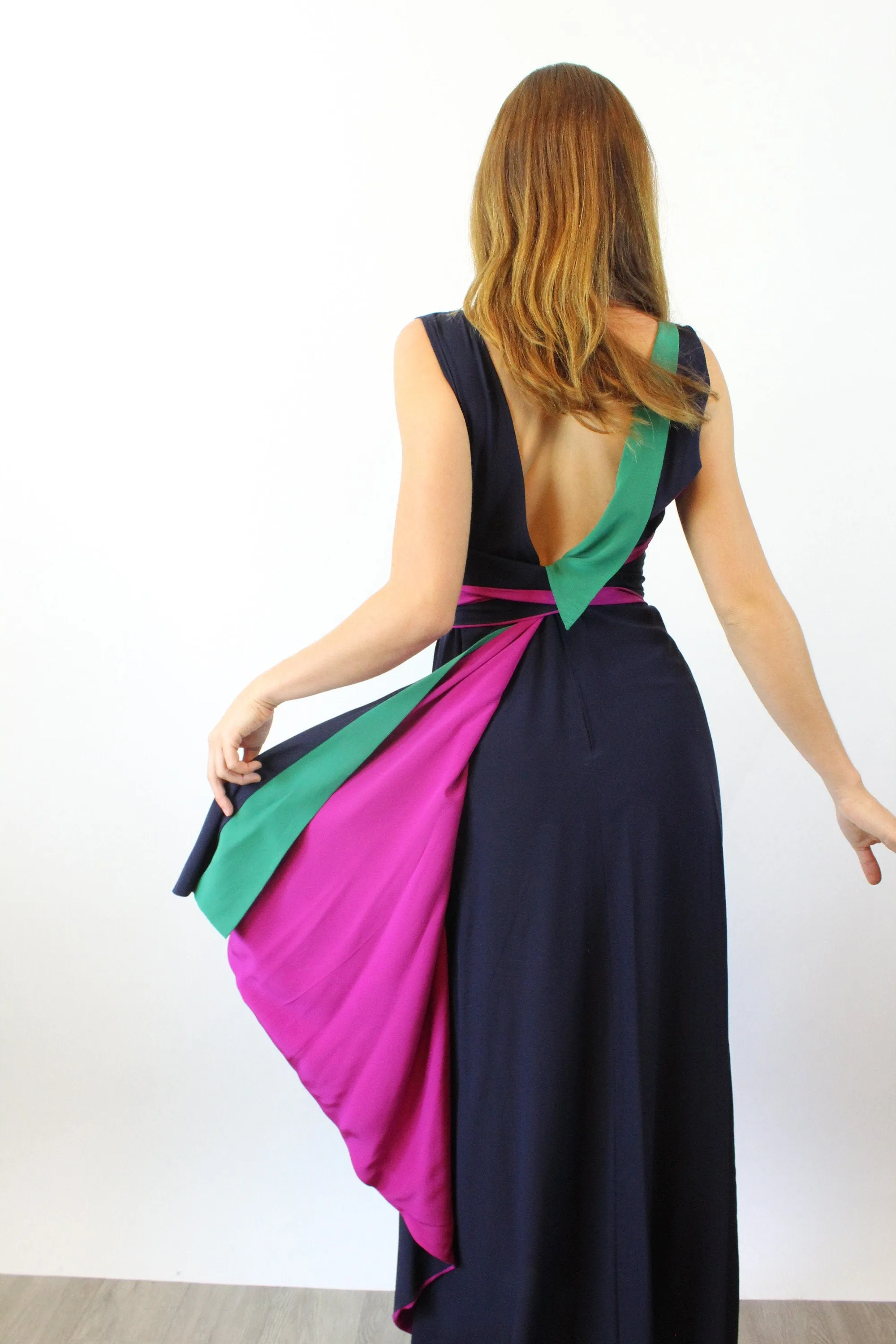 1970s CHLOE Karl Lagerfeld silk WRAP dress and shawl xs | new spring