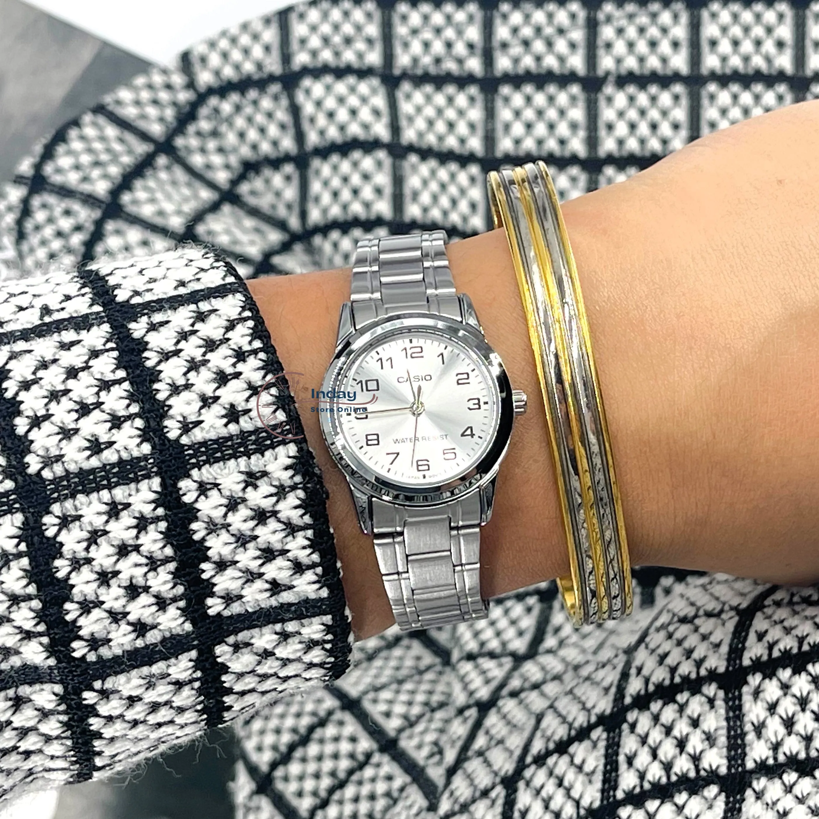 Casio Standard Women's Watch LTP-V001D-7B Silver Stainless Steel Strap
