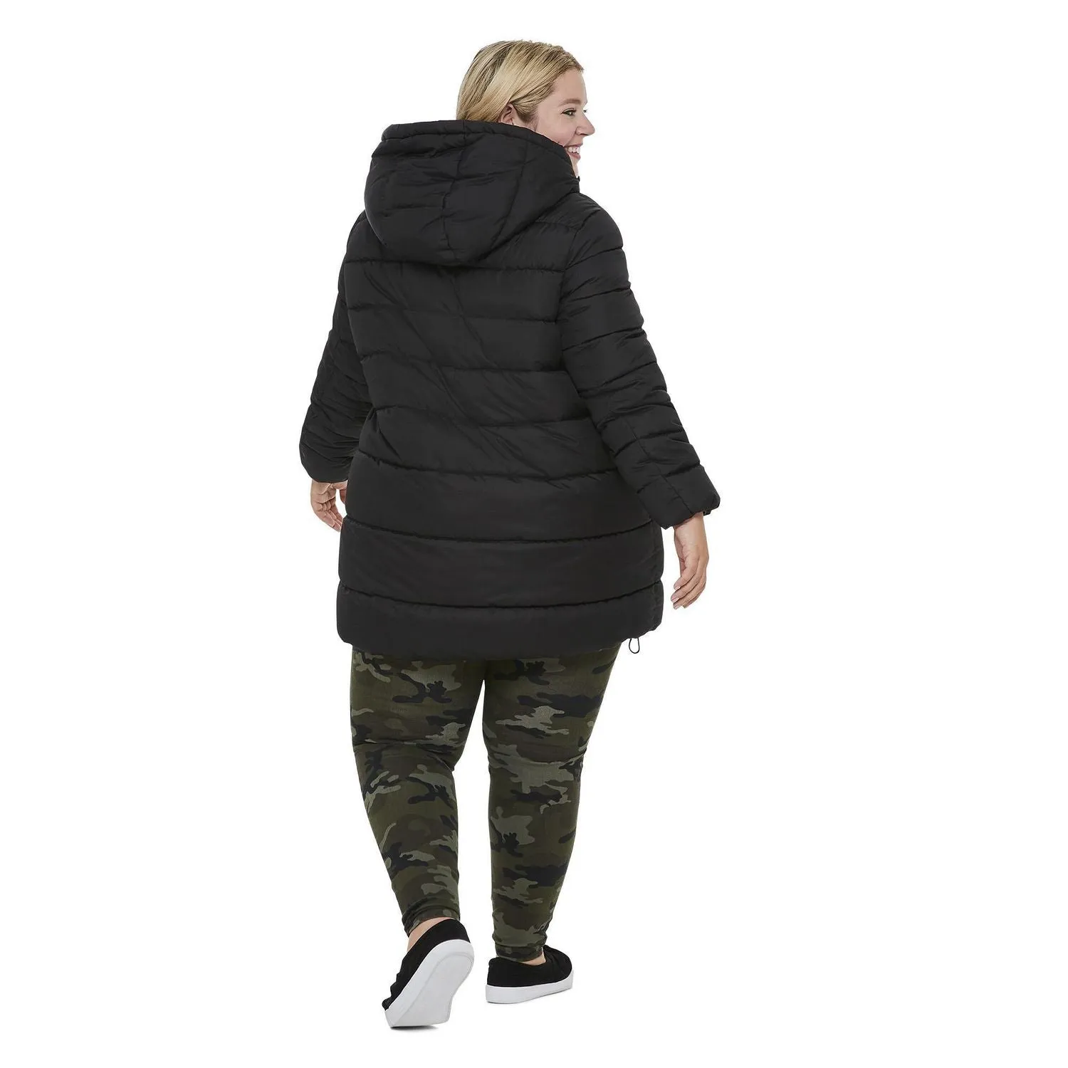 New George Plus Women's Wide Panel Puffer Winter Jacket in Black, Sz 2X!