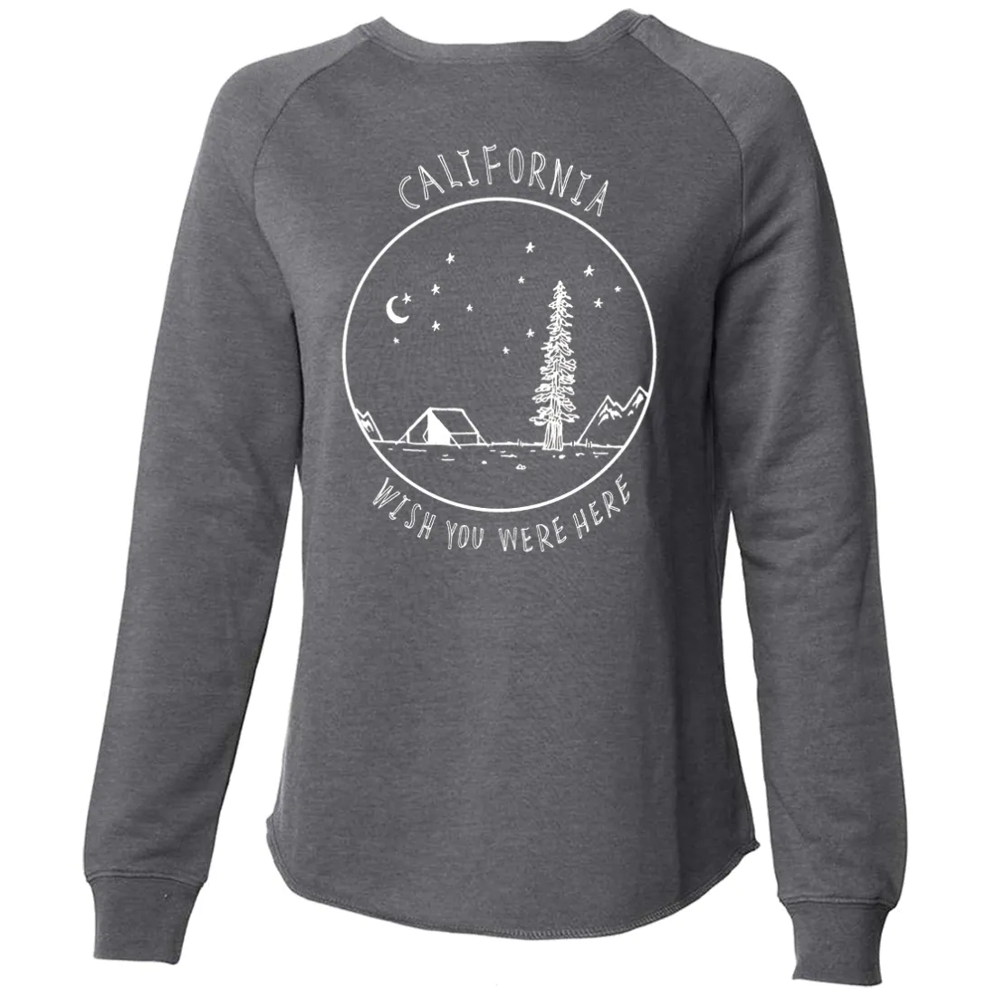 Wish You Were Here White Print Super Soft Crewneck Sweater